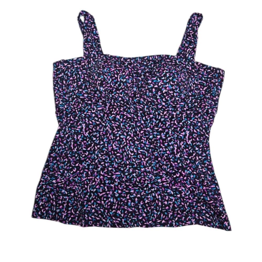 SWUMSUITS FOR ALL confetti print plus size tankini bikini swim top 26